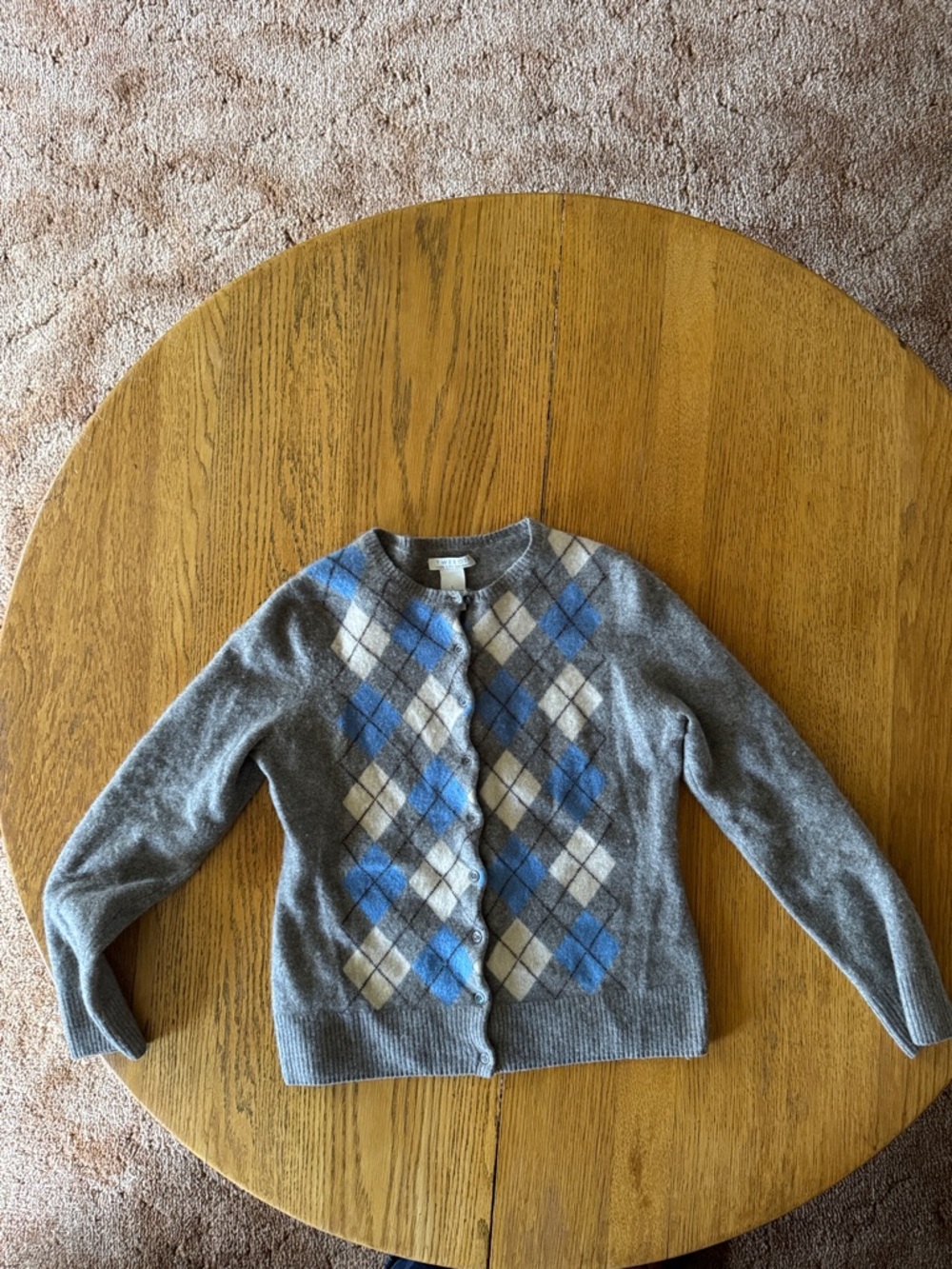 Tweeds 2ply cashmere argyle cardigan sweater